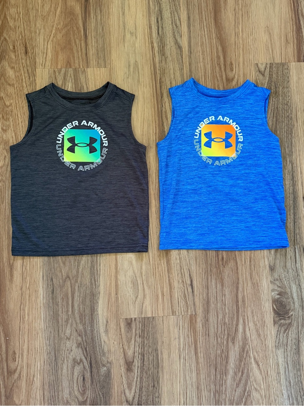 Under Armour Boys Tank Tops - Black & Bright Blue Lot of 2